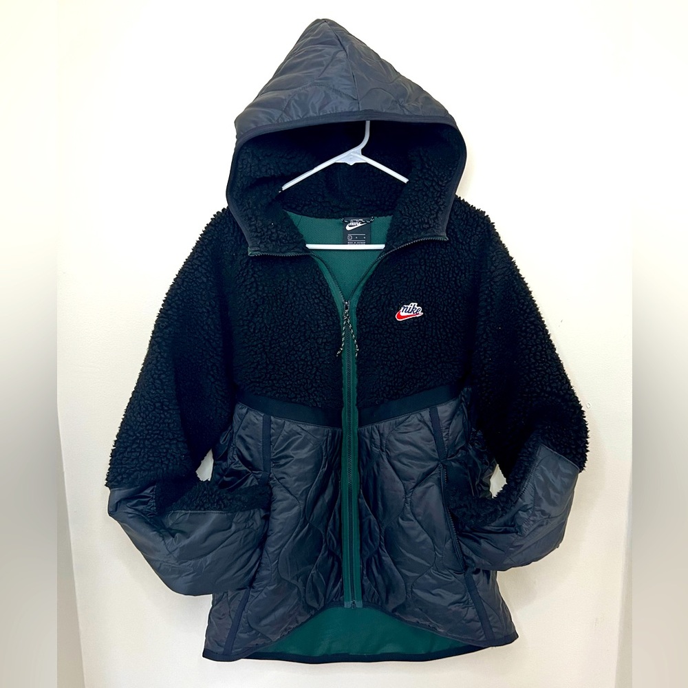 NIKE Retro fleece Jacket Mens Large Black EUC